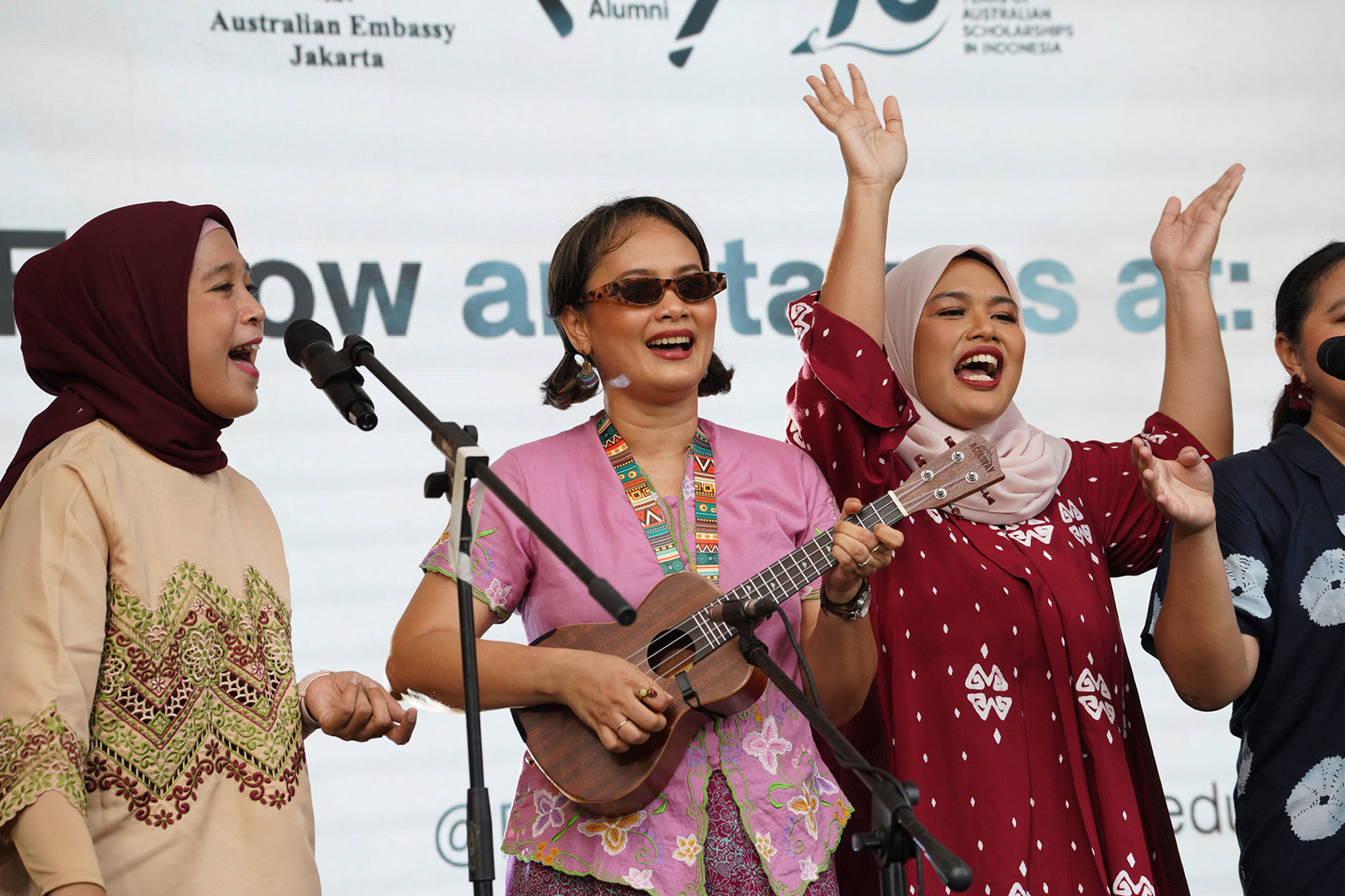  The Djahe Mirah, the musical ensemble consisting of members from the Australian Embassy staff, graces the stage with a captivating performance.