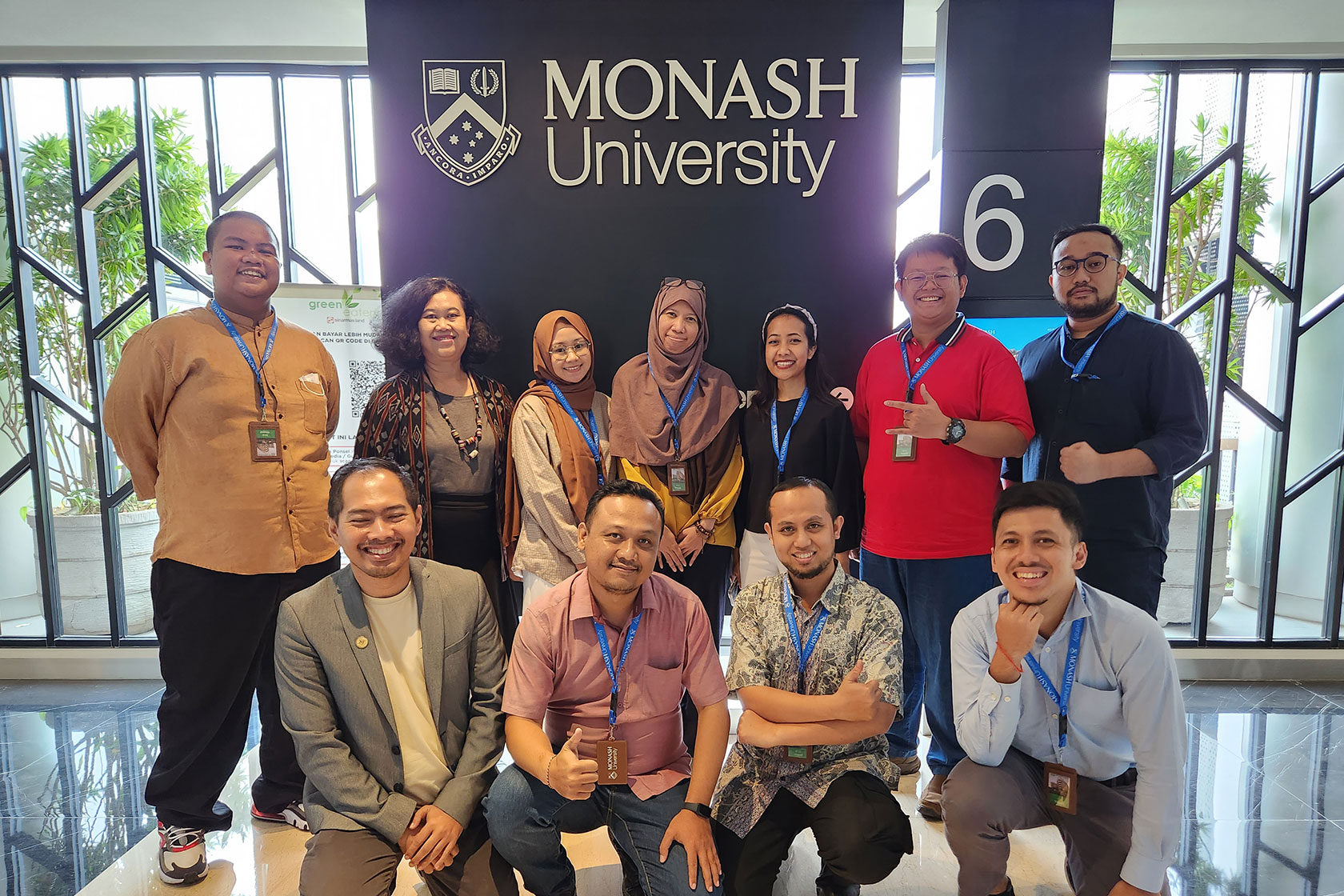 A new journey begins! Our Australia Awards Indonesia Nusantara scholars and AAI staff strike a pose at Monash University Indonesia.