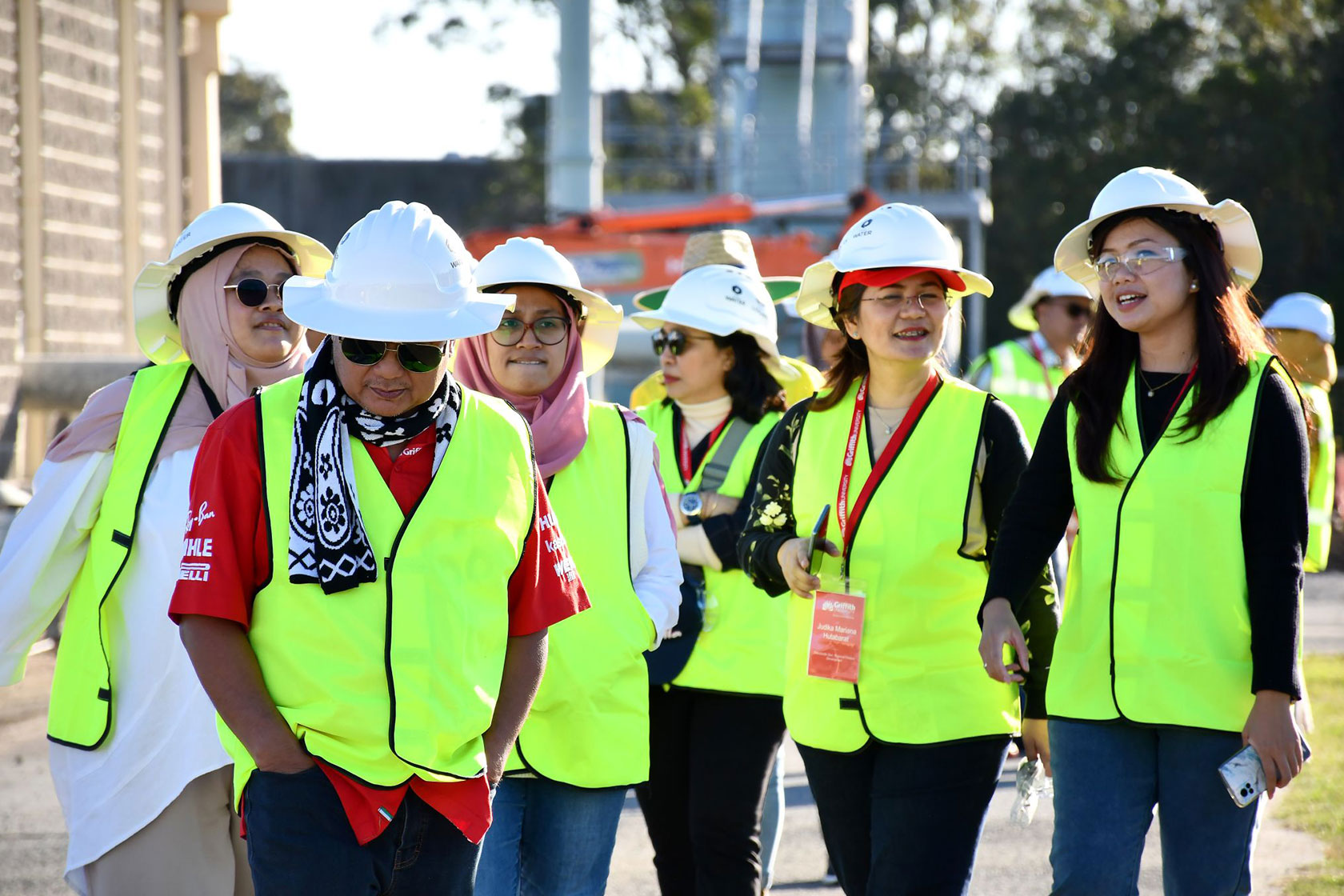 Safety clad exploration: Short course participants during their industrial visit.