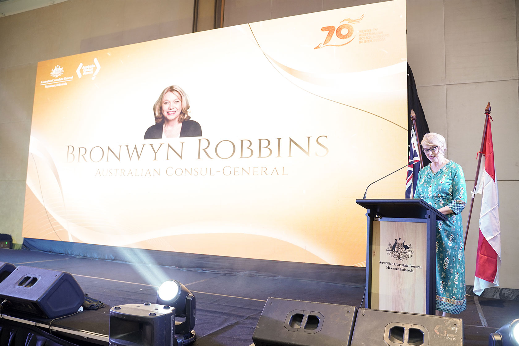 Australian Consul-General in Makassar Bronwyn Robbins delivers inspiring opening remarks.