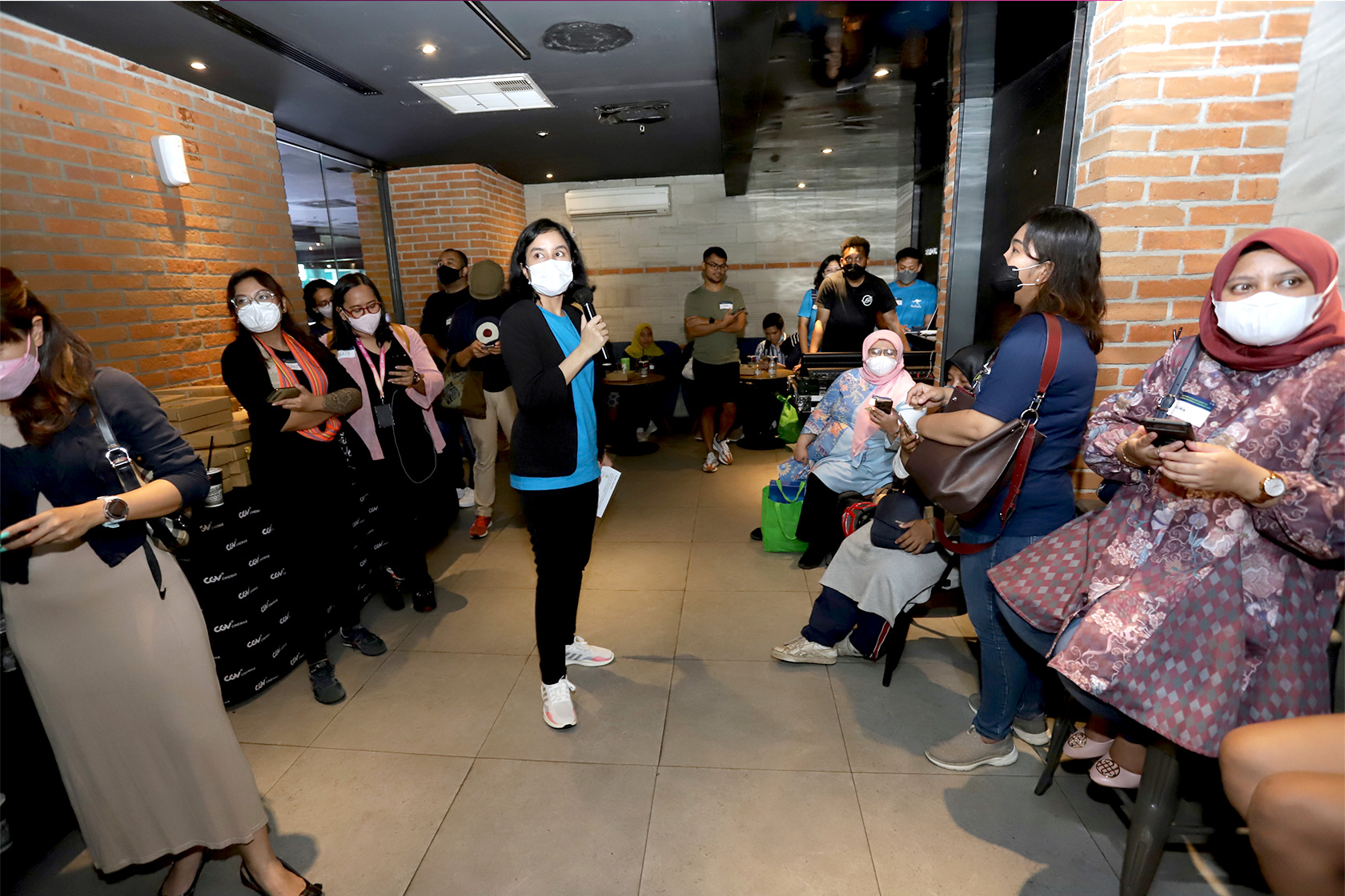 MC led the networking session at Grand Indonesia's CGV lounge in Jakarta.