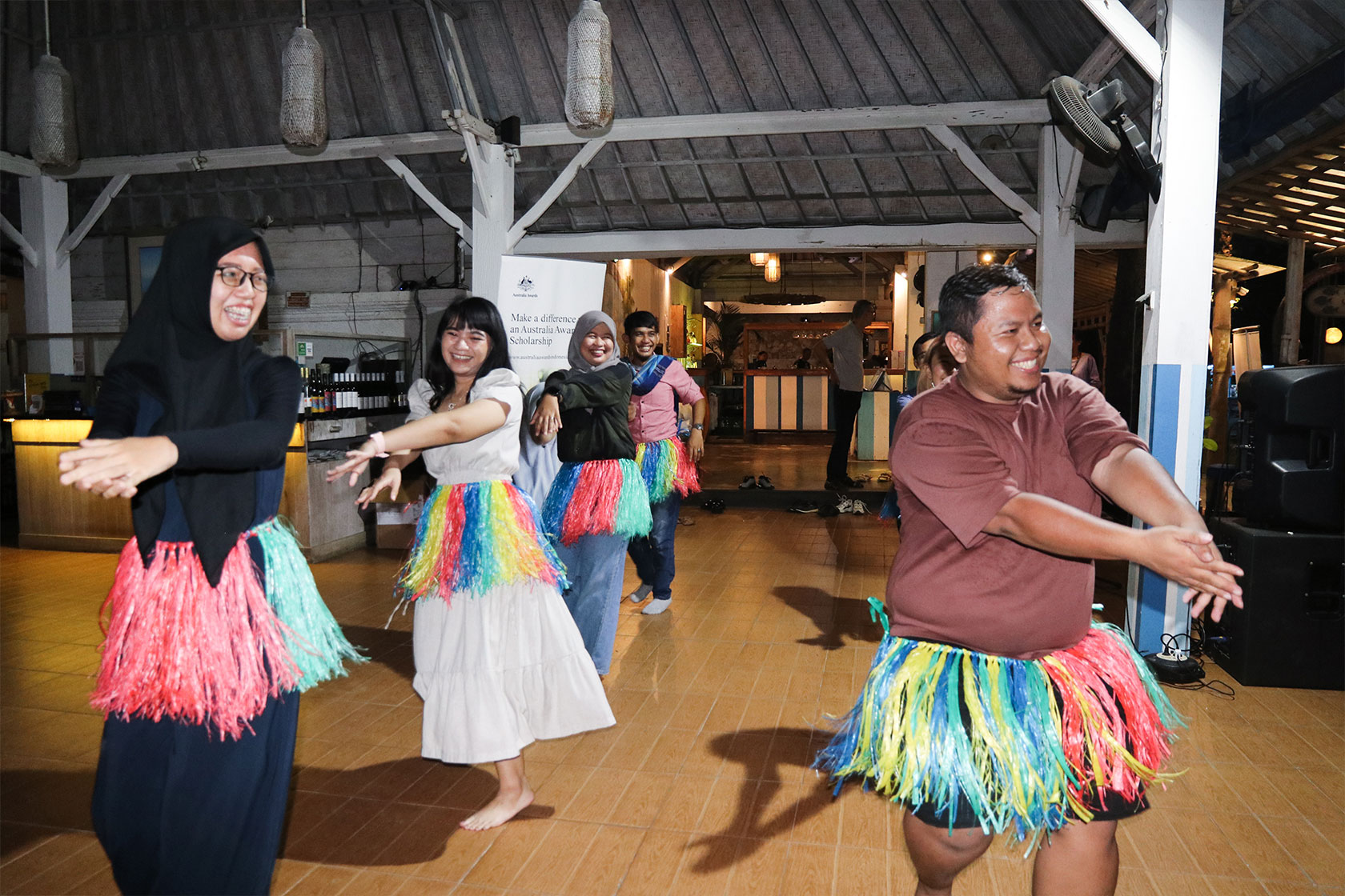 A group of Australia Awards scholars perform at the Pre-Departure Training Closing