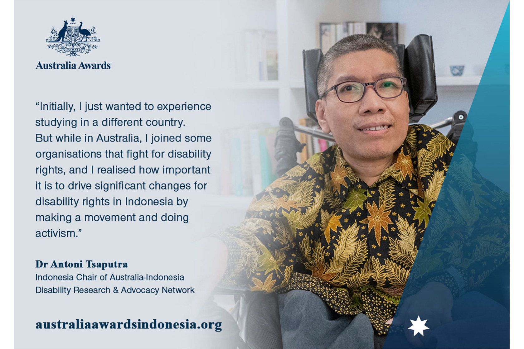 A testimonial from Dr Antoni Tsaputra about his experience studying and living in Australia