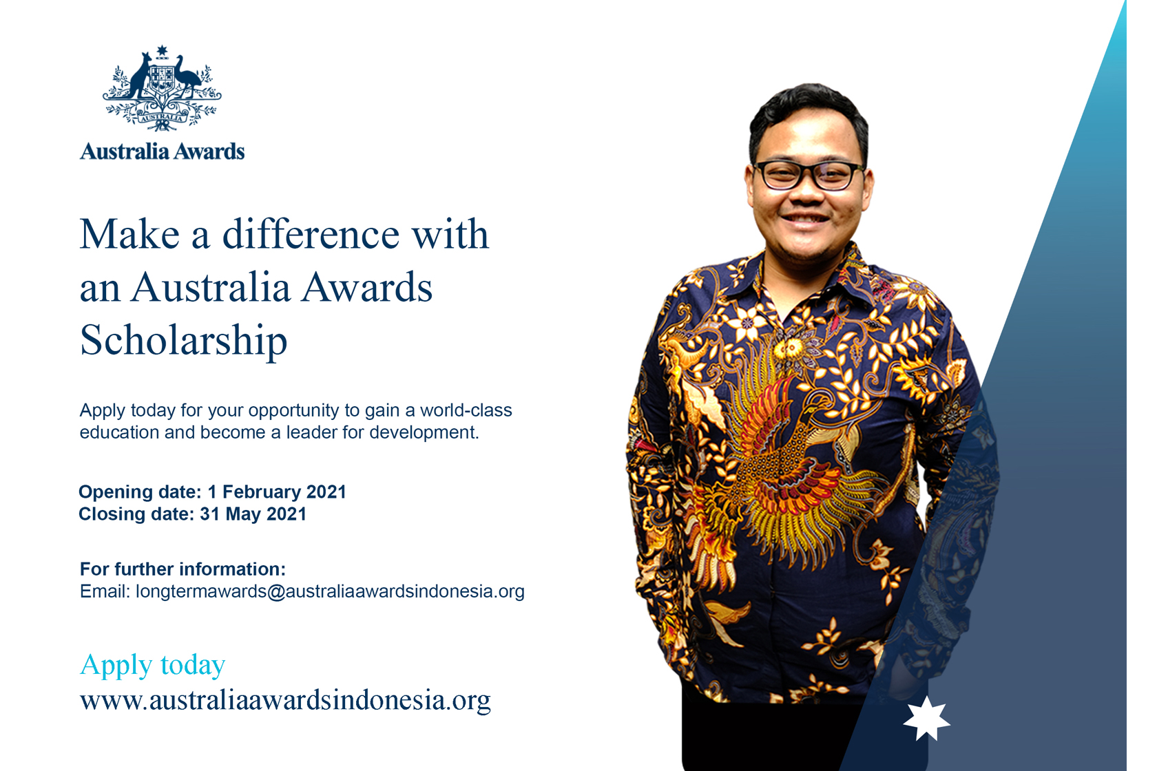 The Deadline to Submit Australia Awards Scholarships’ Application Has Been Extended to 31 May 2021