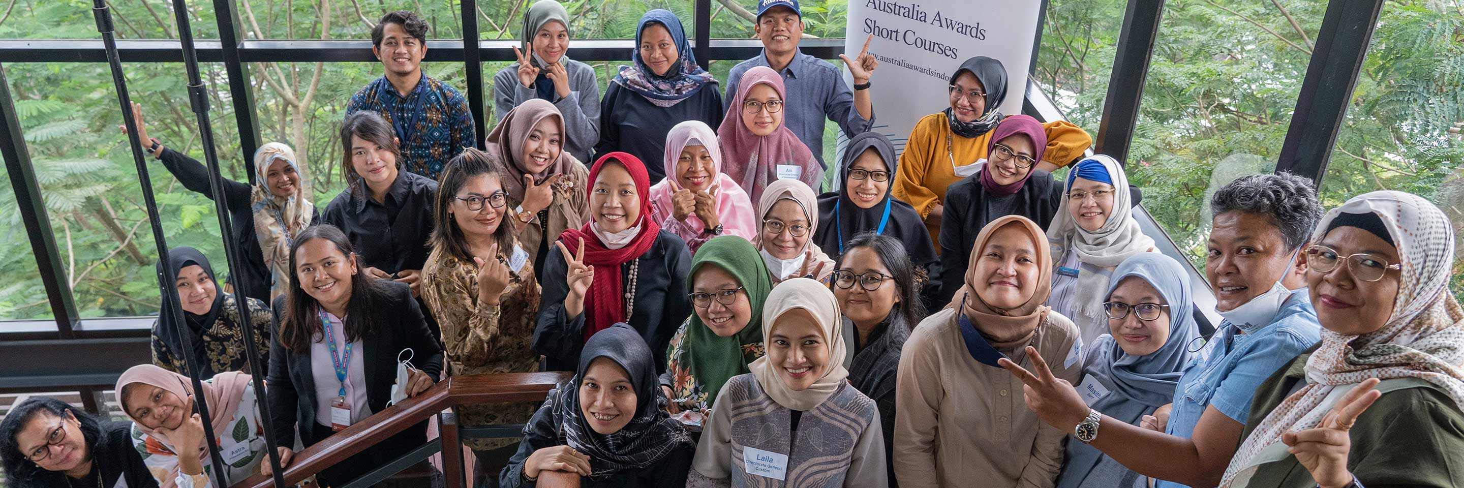 Representatives from the Indonesian government's security agencies, including the National Armed Forces and Police, attend a short course on Women in Leadership in the Security Sector