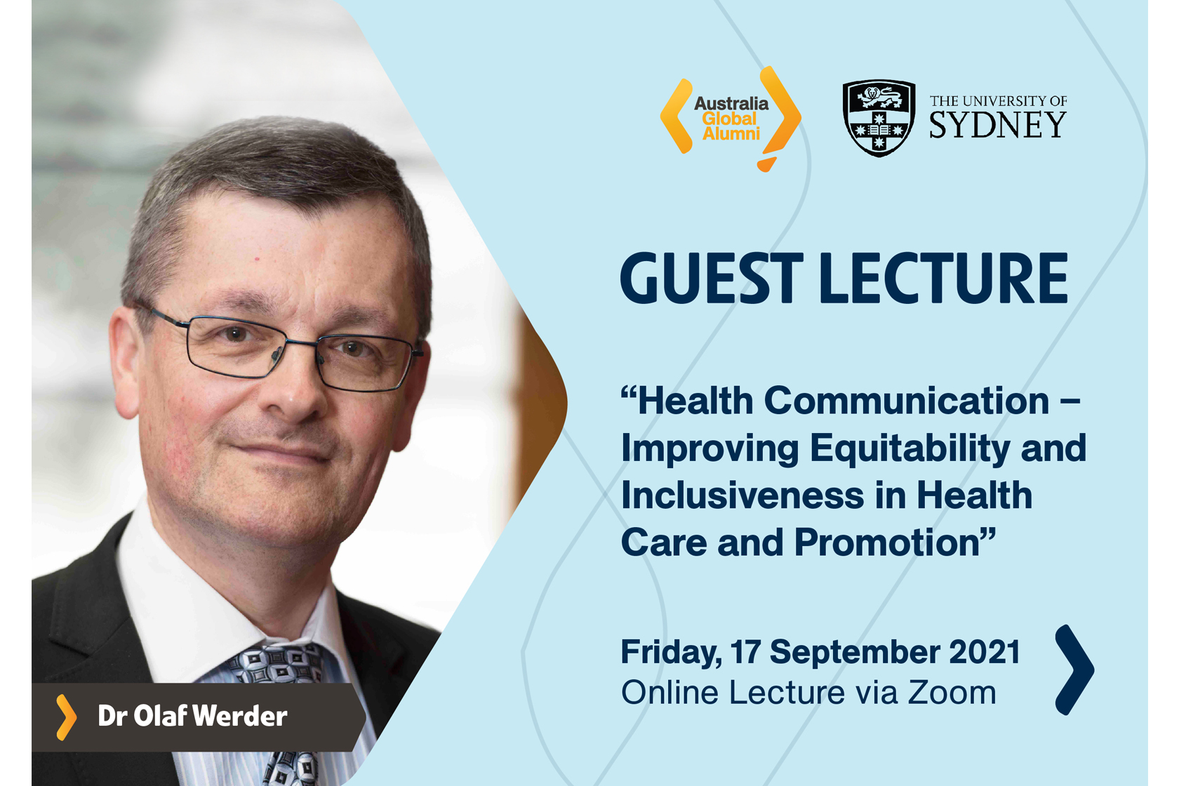Join us in the Guest Lecture on " Health Communication – Improving Equitability and Inclusiveness in Health Care and Promotion"