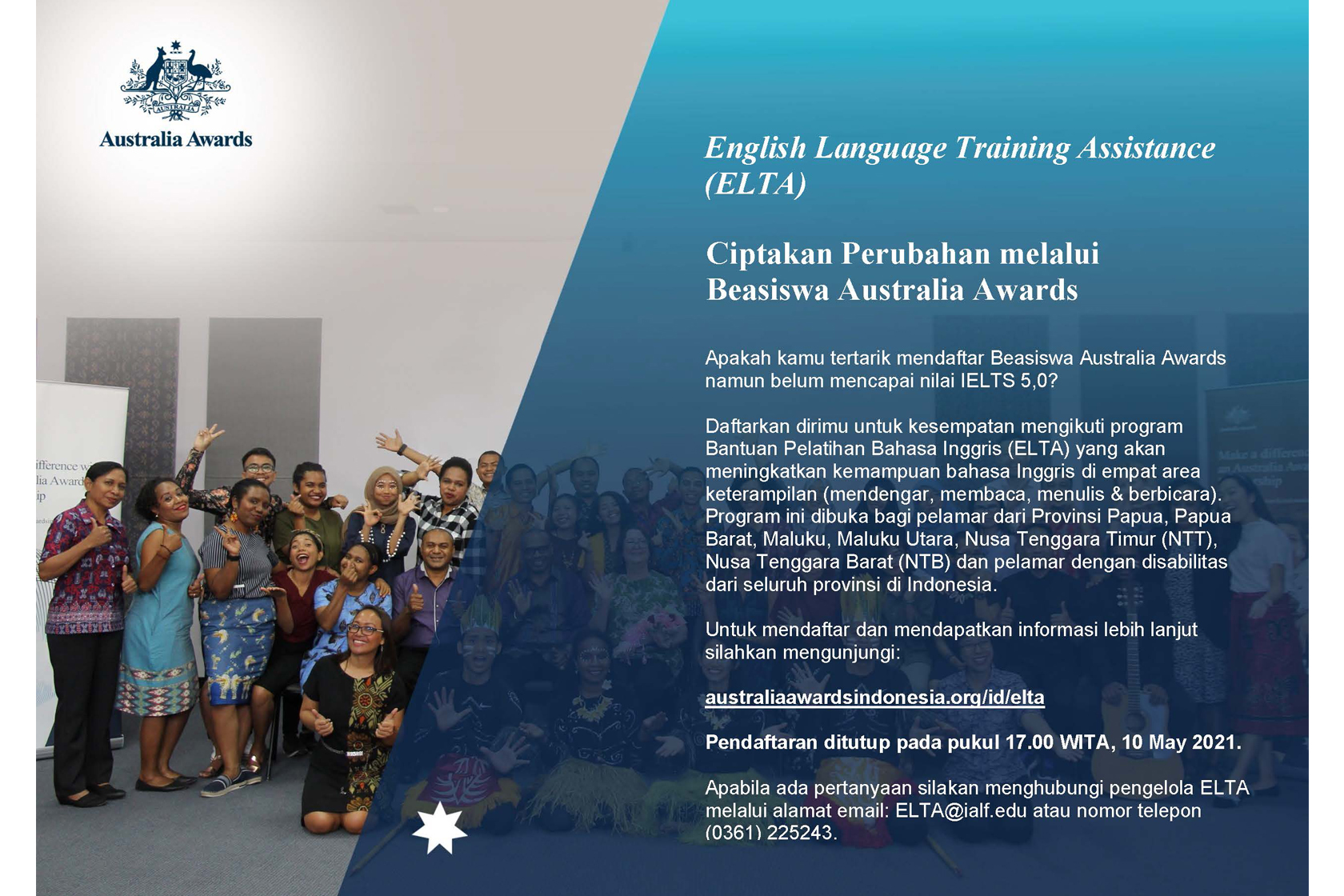 Applications Open for the English Language Training Assistance (ELTA) 2021