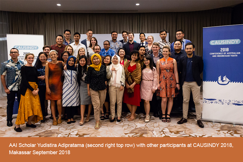 AAI Scholar Yudistira Adipratama with other participants at CAUSINDY 2018, Makassar, September 2018