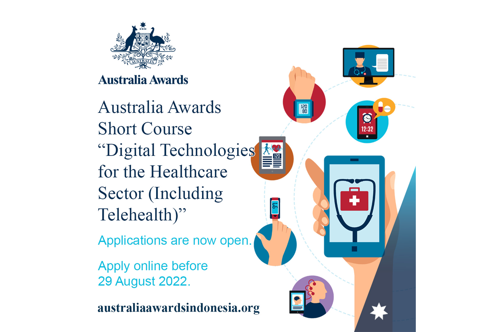 Apply Now for the Australia Awards Short Course on Digital Technologies for the Healthcare Sector (Including Telehealth)